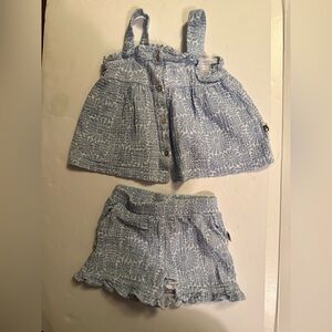 Blue Floral Kids short and tank top outfit